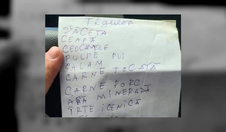 Lista de cumpărături a unui român a devenit virală: „Apă minerară, detecet manular, îrte icenică”