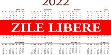 zile libere 2022
