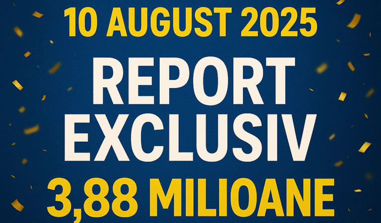 Loto 6/49 10 august 2025: Report Exclusiv de 3,88 Milioane Euro
