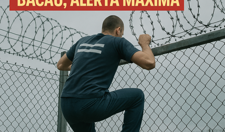 Deținut evadat șocant: Fuga riscantă lângă Bacău, alerta maximă
